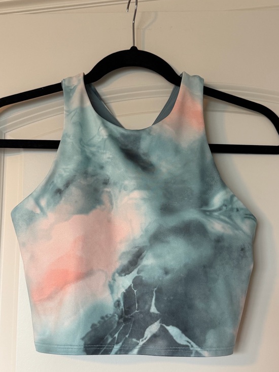 Athleta Tops - Athleta Tie-Dye High Neck Crop Tank - Blue & Pink